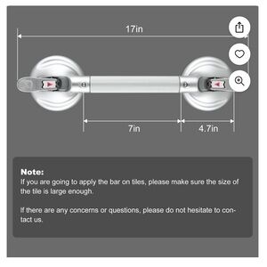 DAREN MEDICAL Suction Cup Grab Bar Bathroom NWOT
